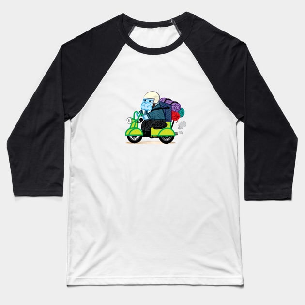 The Walrus Biker Baseball T-Shirt by sonhouse5